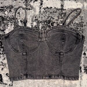 Gray Black Denim Camisole Top